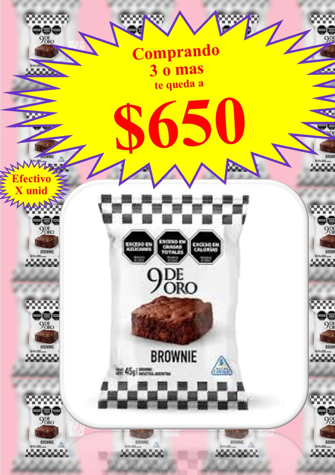 BROWNIE 9 DE ORO 45GR  (comprando 3 o más precio mayorista)
